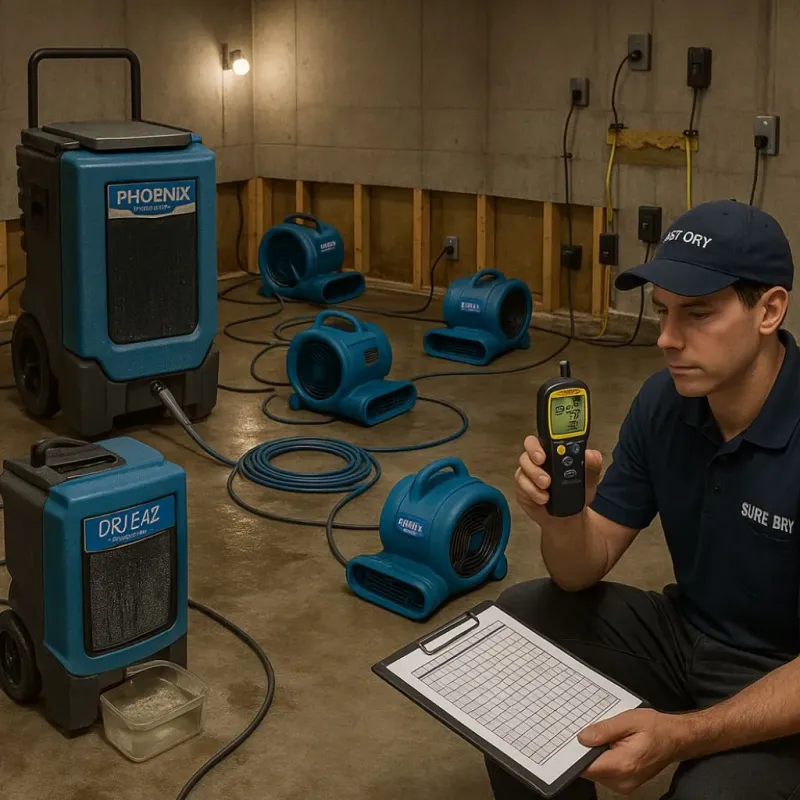 Structural Drying and Dehumidification process in Sunapee, NH